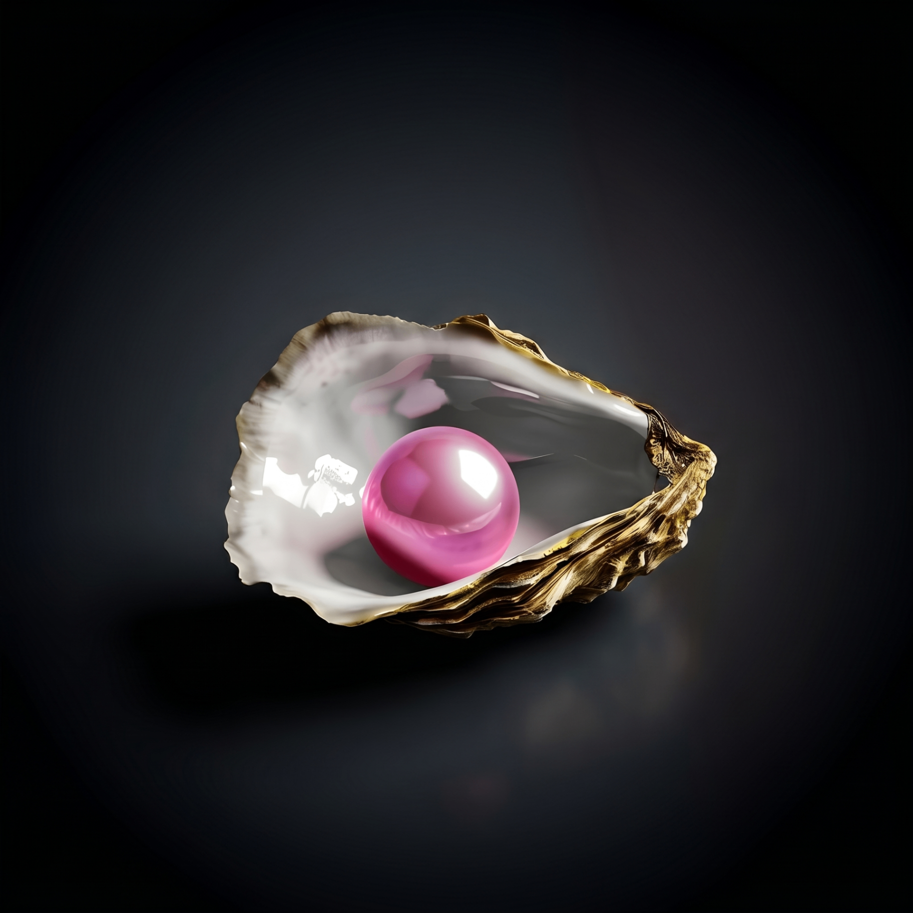 Ostra aberta com pérola rosé — Pearls Tecnologia